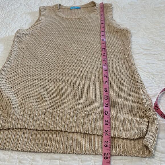 J. McLaughlin Sleeveless Open Knit Too Tan Neutral Women’s Size small Minimalist - Picture 2 of 7